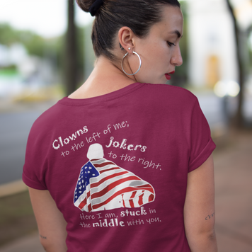 Clowns to the Left; Jokers to the Right (Women's Boyfriend Tee)
